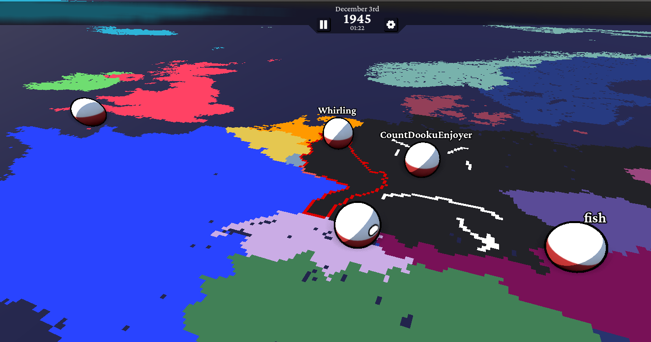 Europe in December 1945, part-way through a game